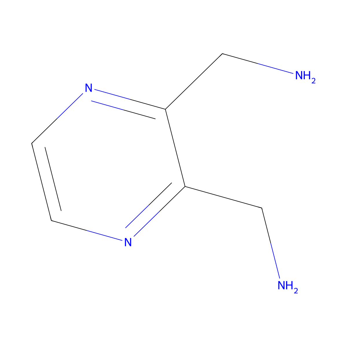 Pyrazine-2,3-diyldimethanamine molecular structure, CAS 771573-48-9