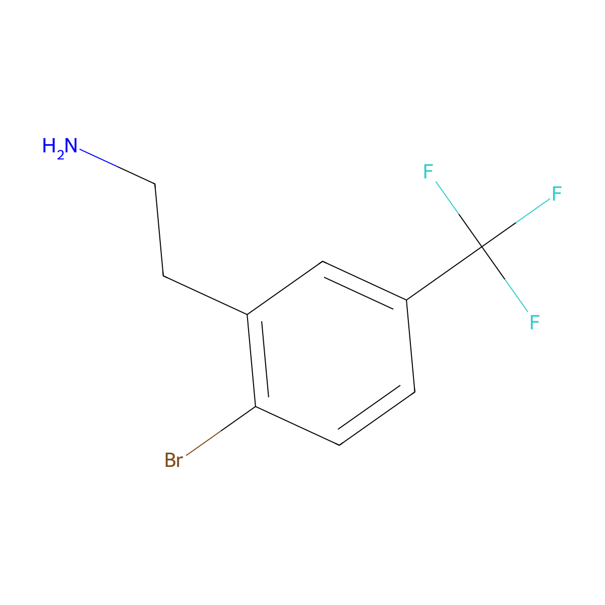 2-(2-Bromo-5-(trifluoromethyl)phenyl)ethan-1-amine molecular structure, CAS 771574-58-4