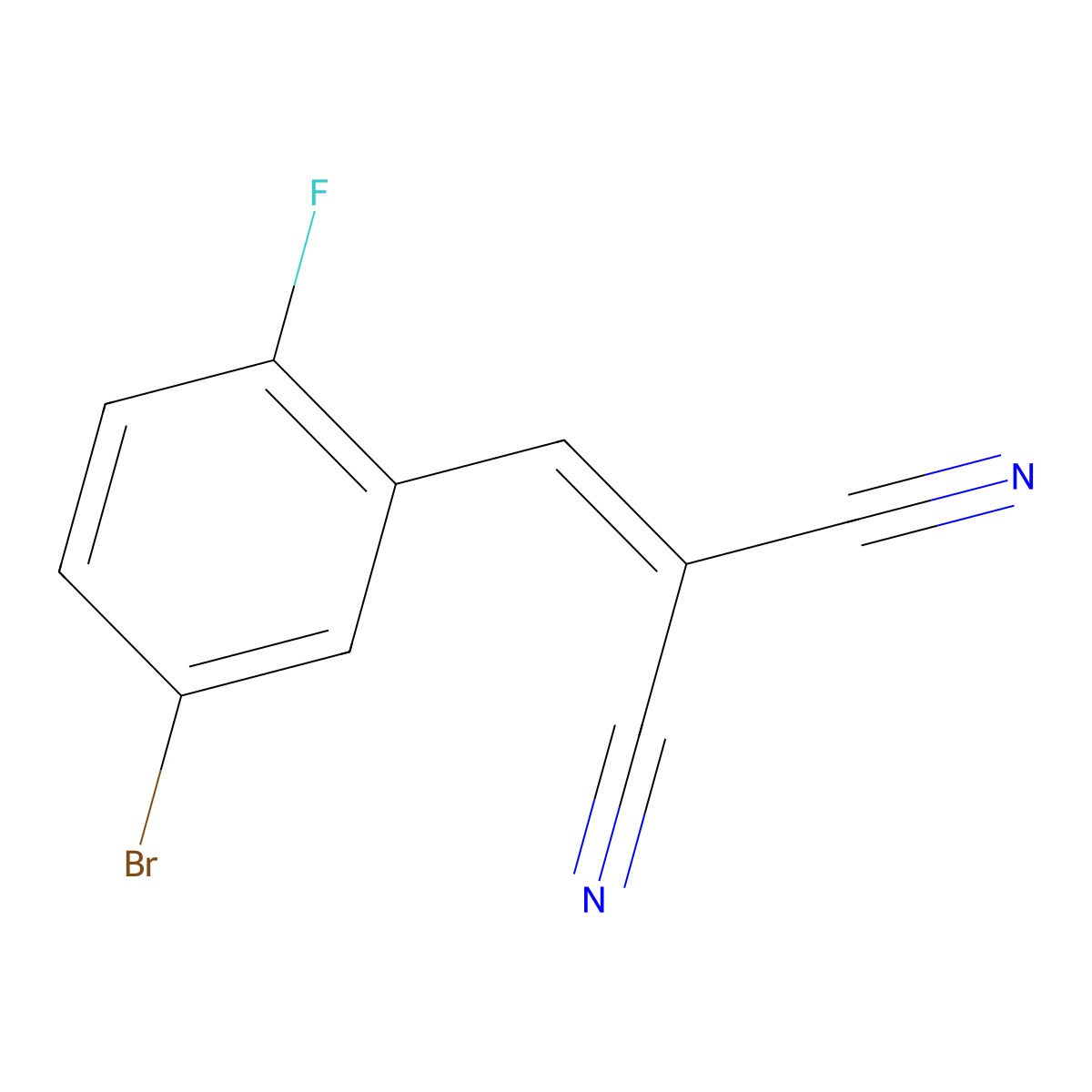 2-[(5-Bromo-2-fluorophenyl)methylidene]propanedinitrile molecular structure, CAS 771575-79-2
