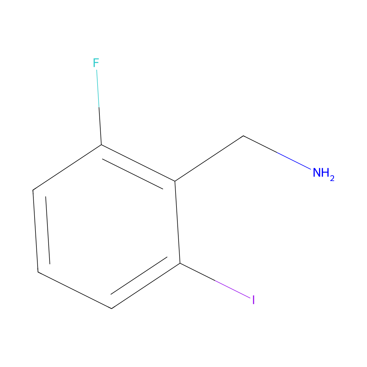 (2-Fluoro-6-iodophenyl)methanamine molecular structure, CAS 771579-32-9