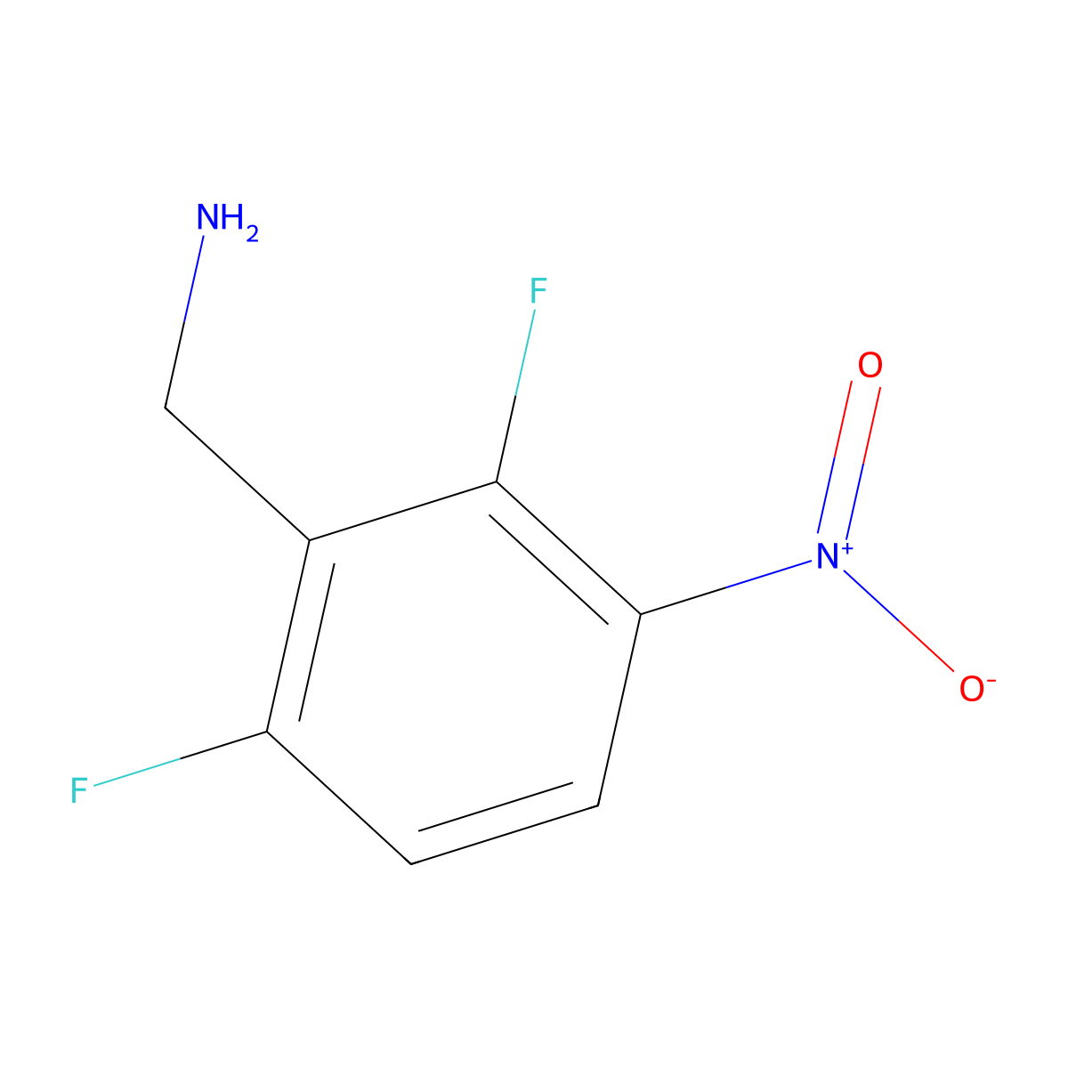 (2,6-Difluoro-3-nitrophenyl)methanamine molecular structure, CAS 771579-53-4