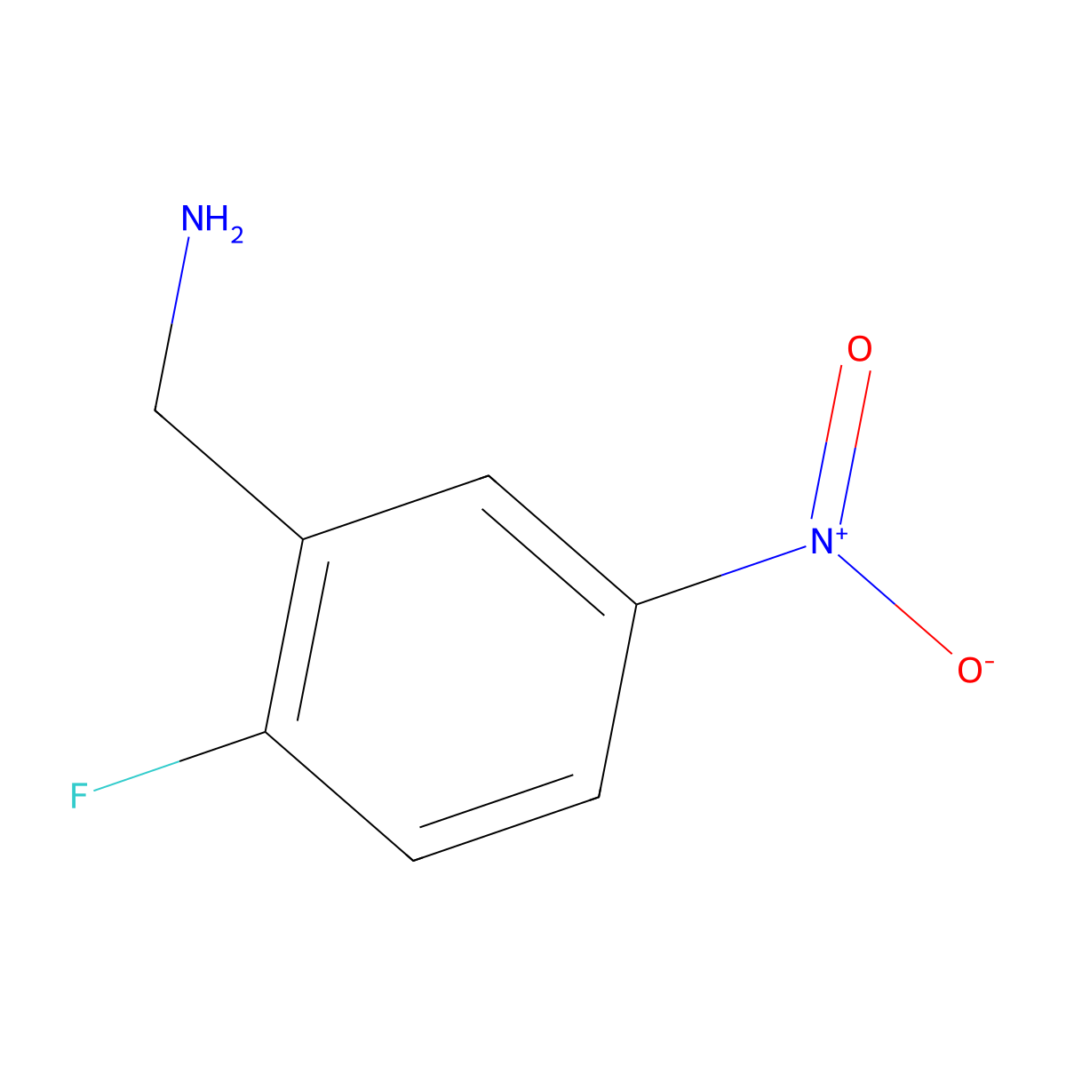 (2-Fluoro-5-nitrophenyl)methanamine molecular structure, CAS 771579-54-5