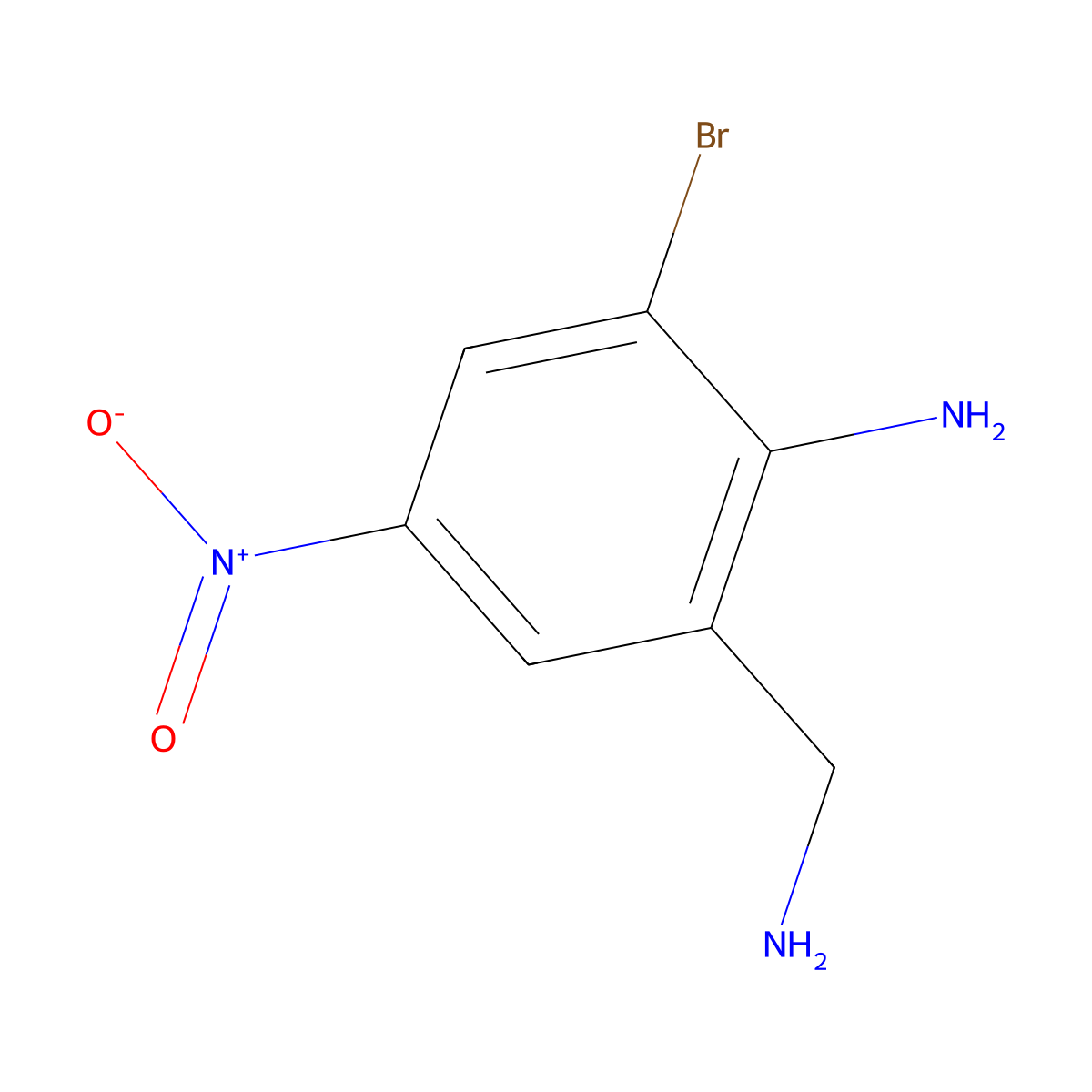 Benzenemethanamine, 2-amino-3-bromo-5-nitro- molecular structure, CAS 771579-78-3