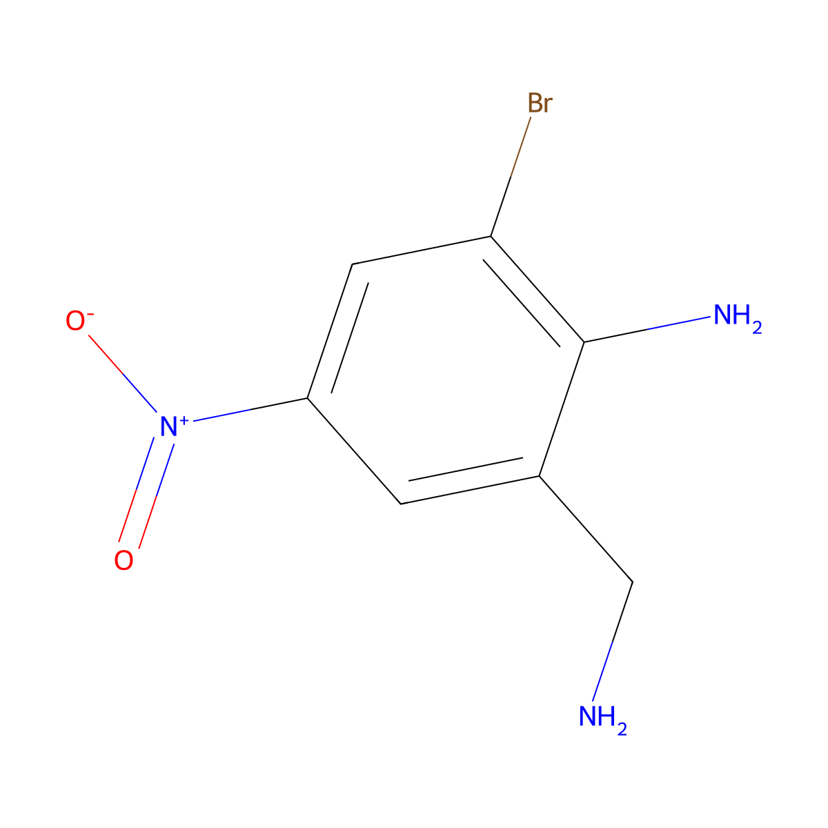 Benzenemethanamine, 2-amino-3-bromo-5-nitro- molecular structure, CAS 771579-78-3