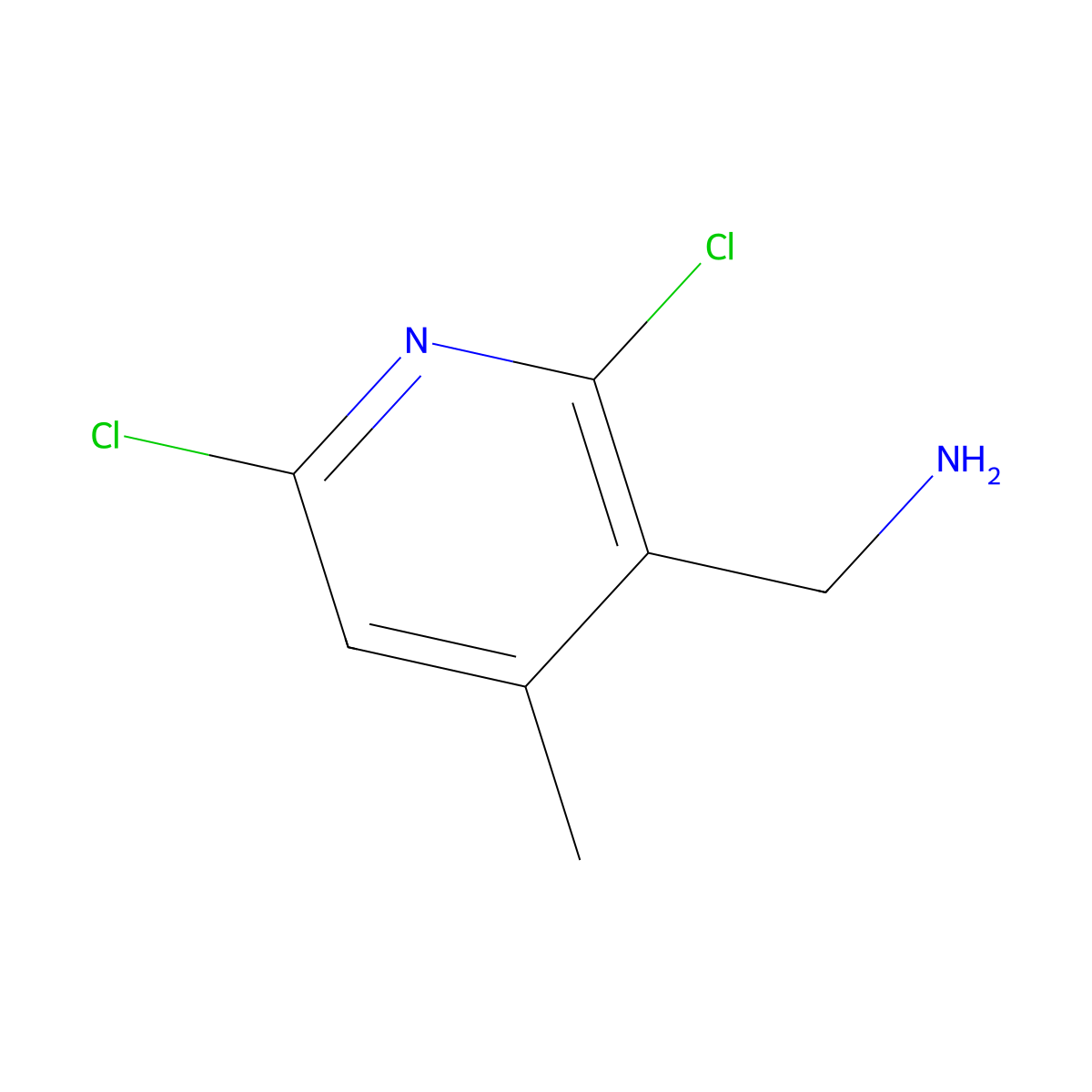 (2,6-Dichloro-4-methylpyridin-3-yl)methanamine molecular structure, CAS 771579-84-1