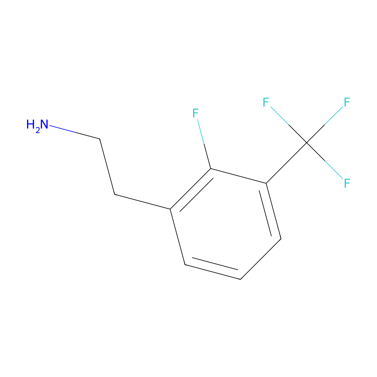 Benzeneethanamine, 2-fluoro-3-(trifluoromethyl)- molecular structure, CAS 771580-09-7
