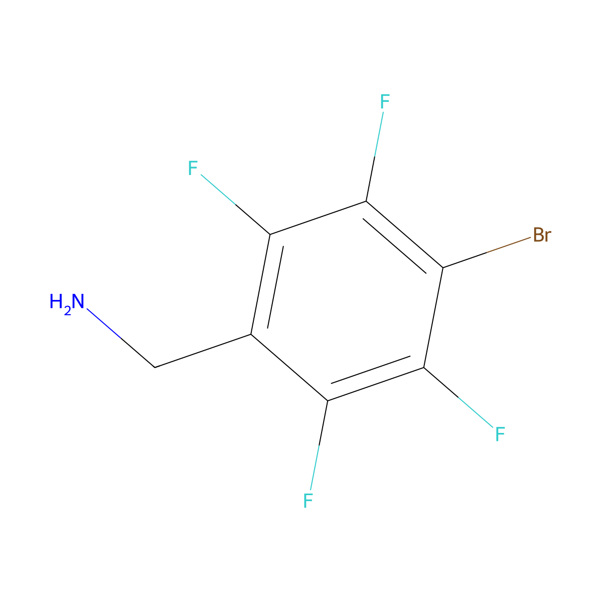 (4-Bromo-2,3,5,6-tetrafluorophenyl)methanamine molecular structure, CAS 771580-37-1