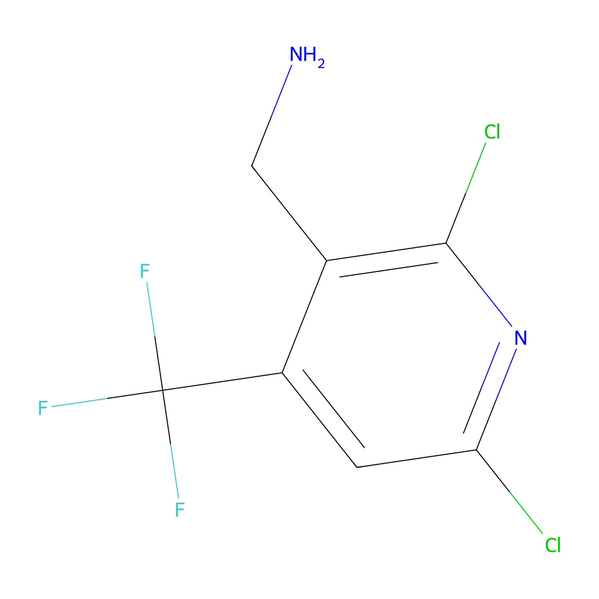 2,6-Dichloro-4-(trifluoromethyl)pyridine-3-methylamine molecular structure, CAS 771580-45-1