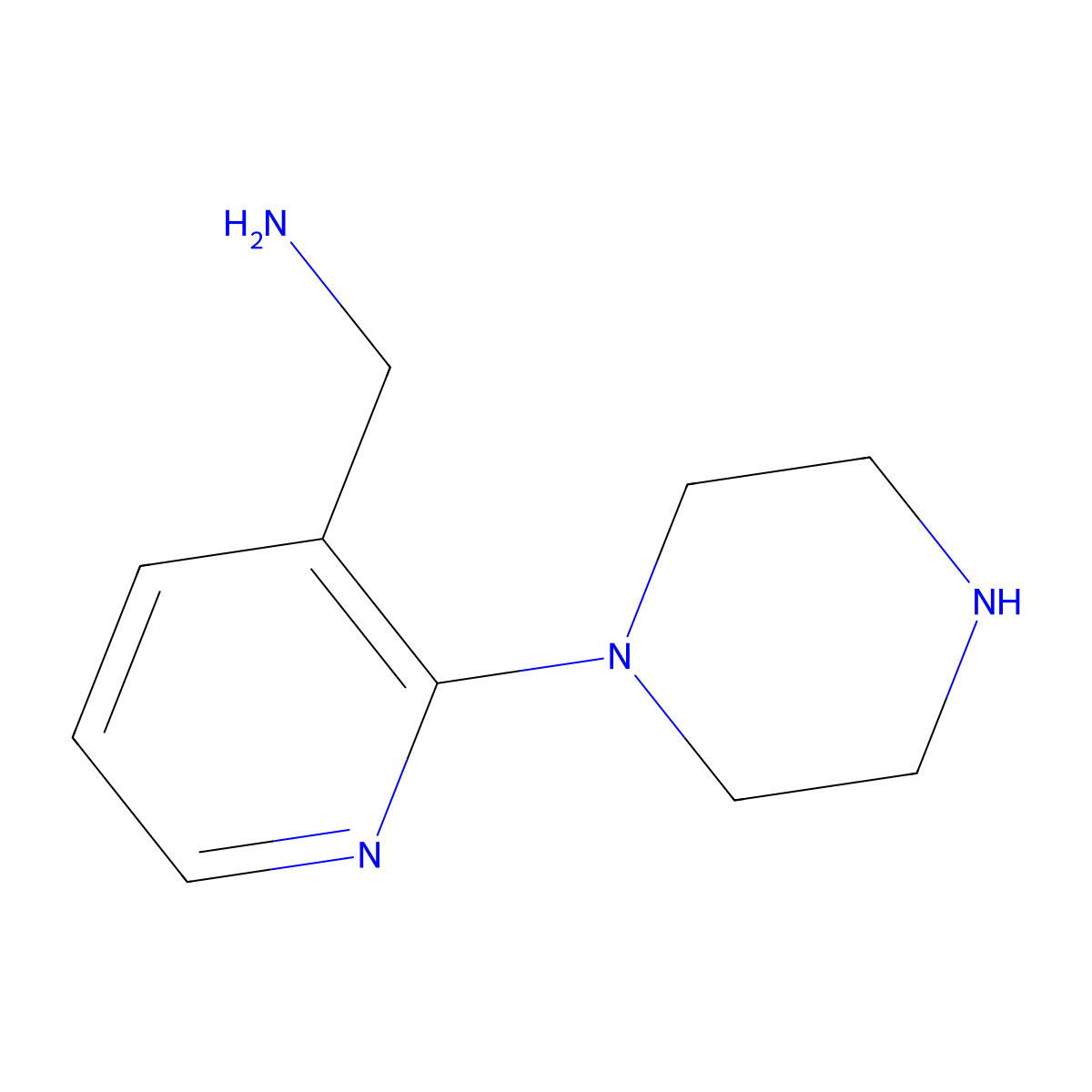 [2-(Piperazin-1-yl)pyridin-3-yl]methanamine molecular structure, CAS 771580-77-9