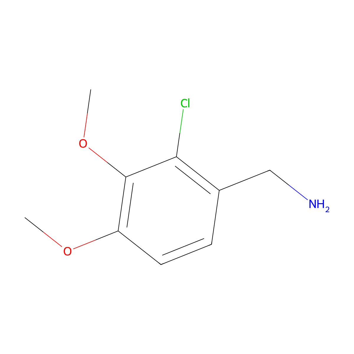 (2-Chloro-3,4-dimethoxyphenyl)methanamine molecular structure, CAS 771580-80-4