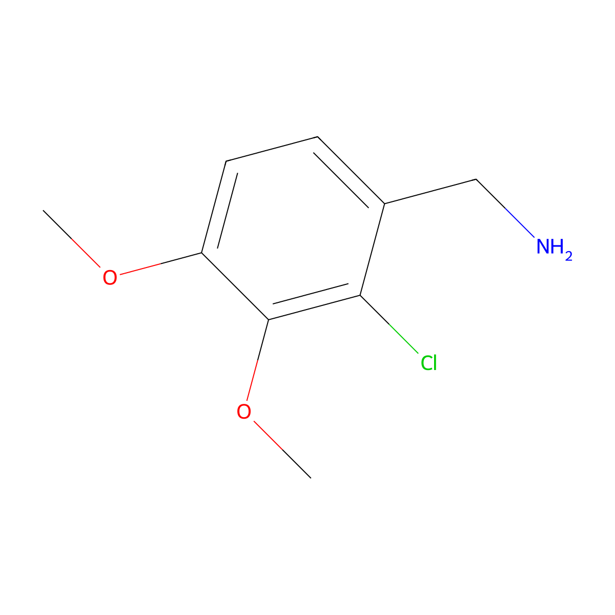 (2-Chloro-3,4-dimethoxyphenyl)methanamine molecular structure, CAS 771580-80-4