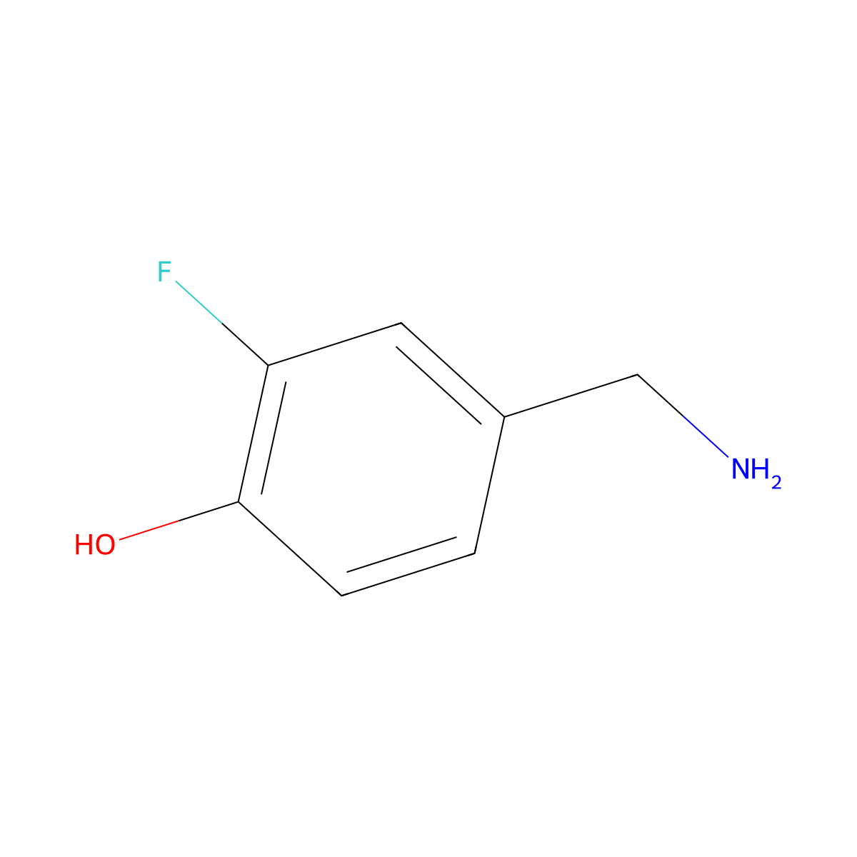 4-(Aminomethyl)-2-fluorophenol molecular structure, CAS 771581-11-4