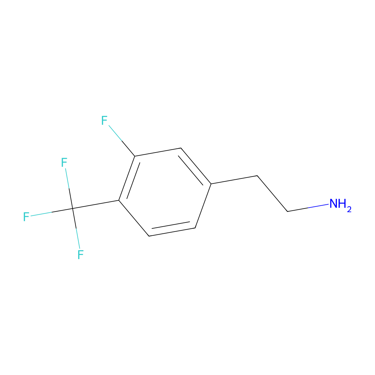 Benzeneethanamine, 3-fluoro-4-(trifluoromethyl)- molecular structure, CAS 771581-17-0