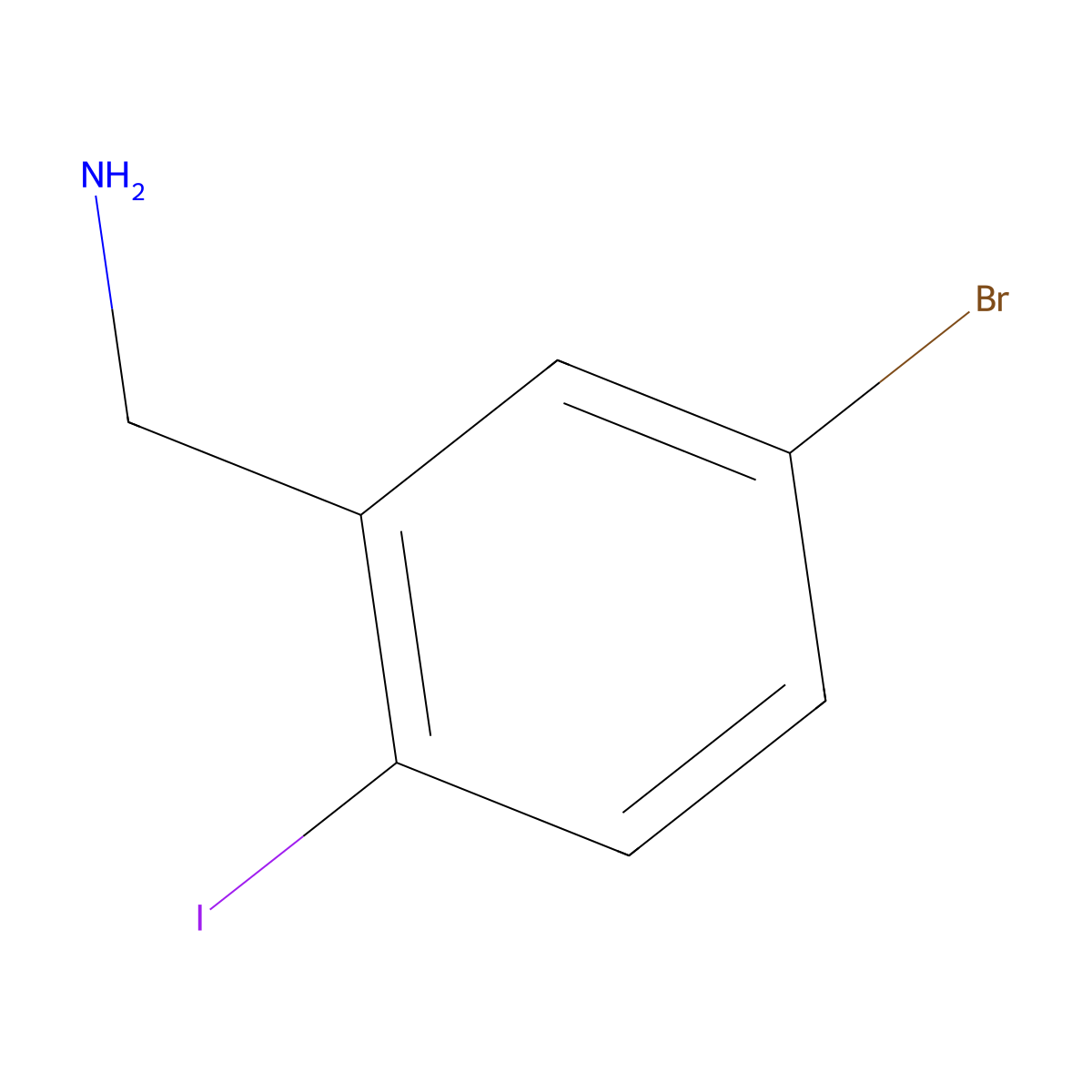 (5-Bromo-2-iodophenyl)methanamine molecular structure, CAS 771581-39-6