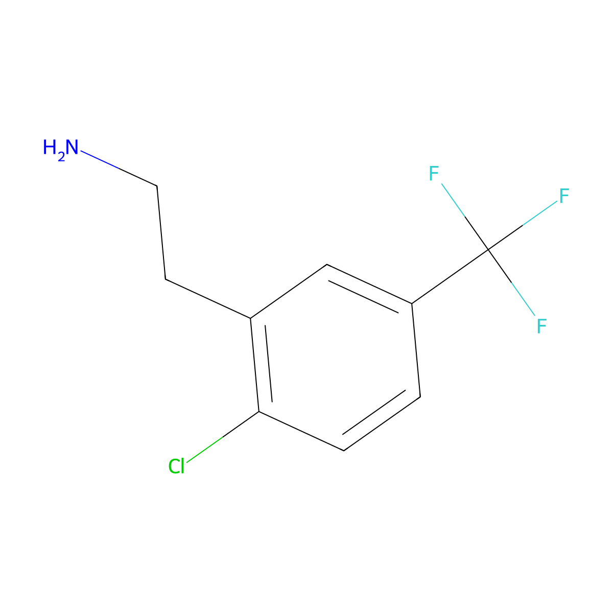 2-(2-Chloro-5-(trifluoromethyl)phenyl)ethanamine molecular structure, CAS 771581-47-6