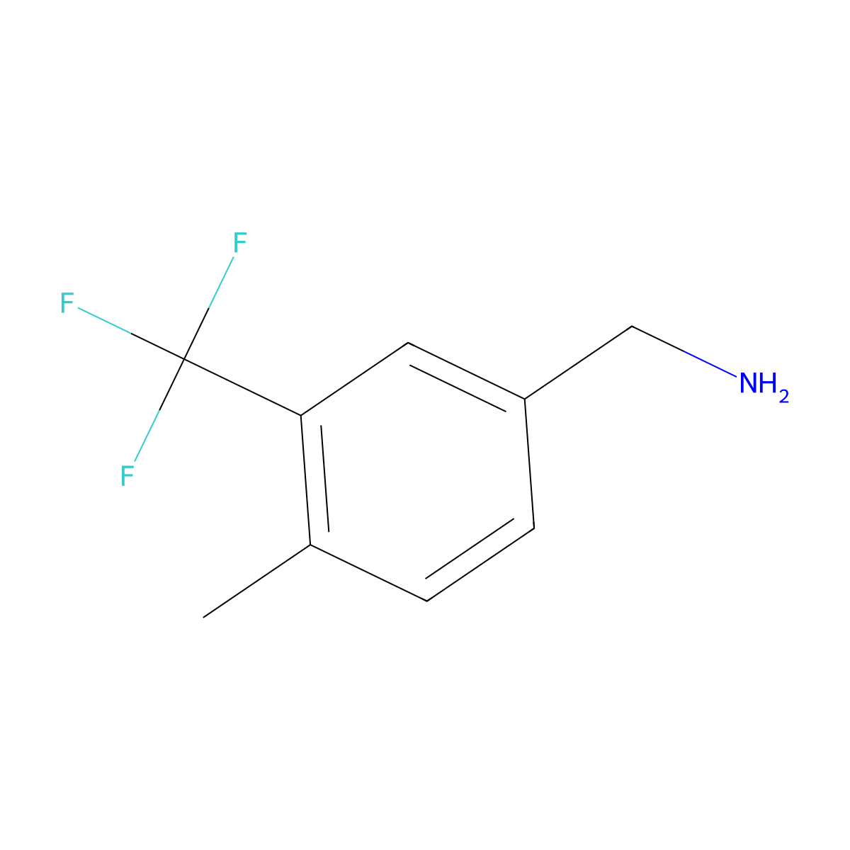 4-Methyl-3-(trifluoromethyl)benzenemethanamine molecular structure, CAS 771581-64-7