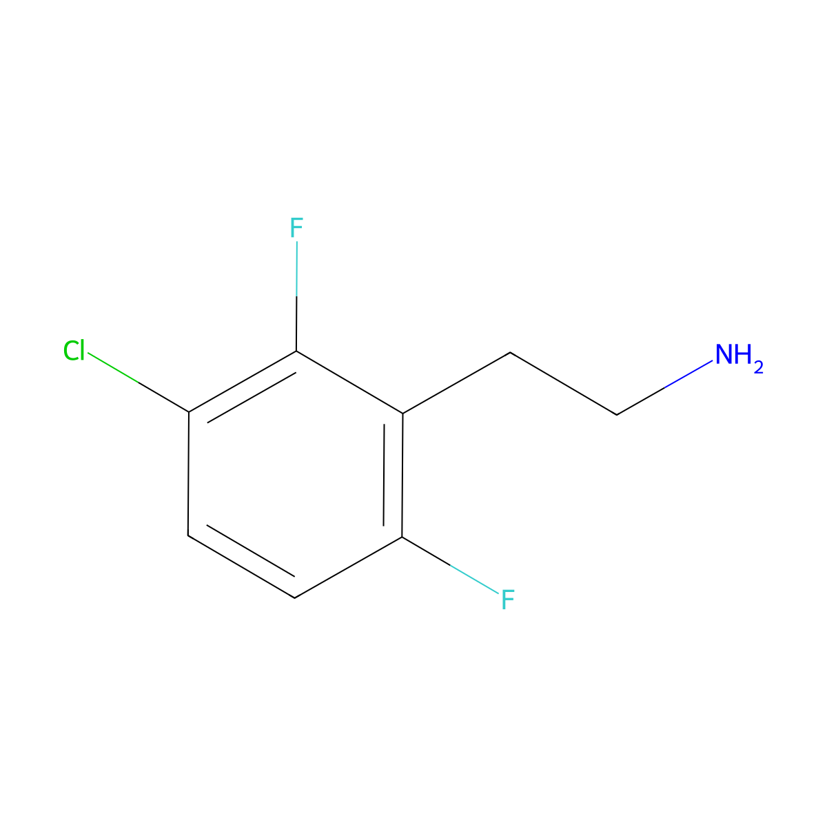 2-(3-Chloro-2,6-difluorophenyl)ethan-1-amine molecular structure, CAS 771581-79-4