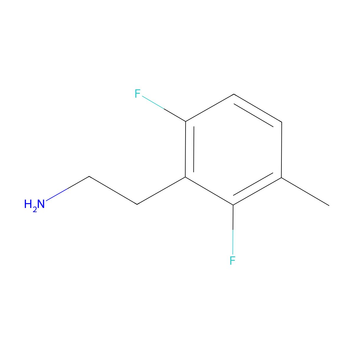 2-(2,6-Difluoro-3-methylphenyl)ethan-1-amine molecular structure, CAS 771581-81-8