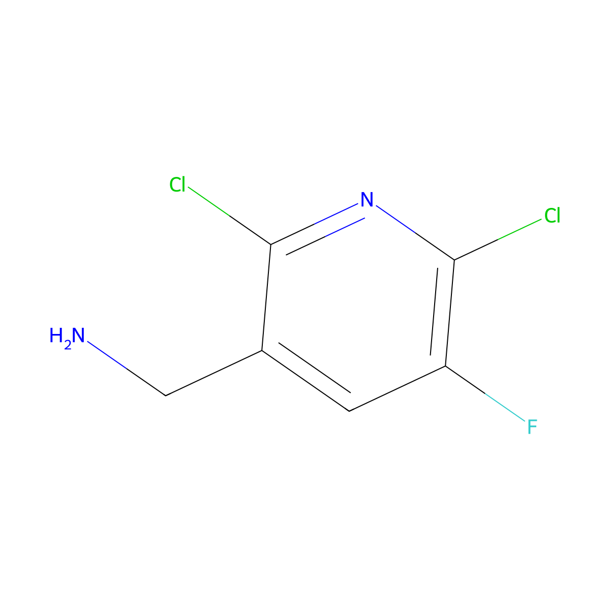 (2,6-Dichloro-5-fluoropyridin-3-yl)methanamine molecular structure, CAS 771581-97-6