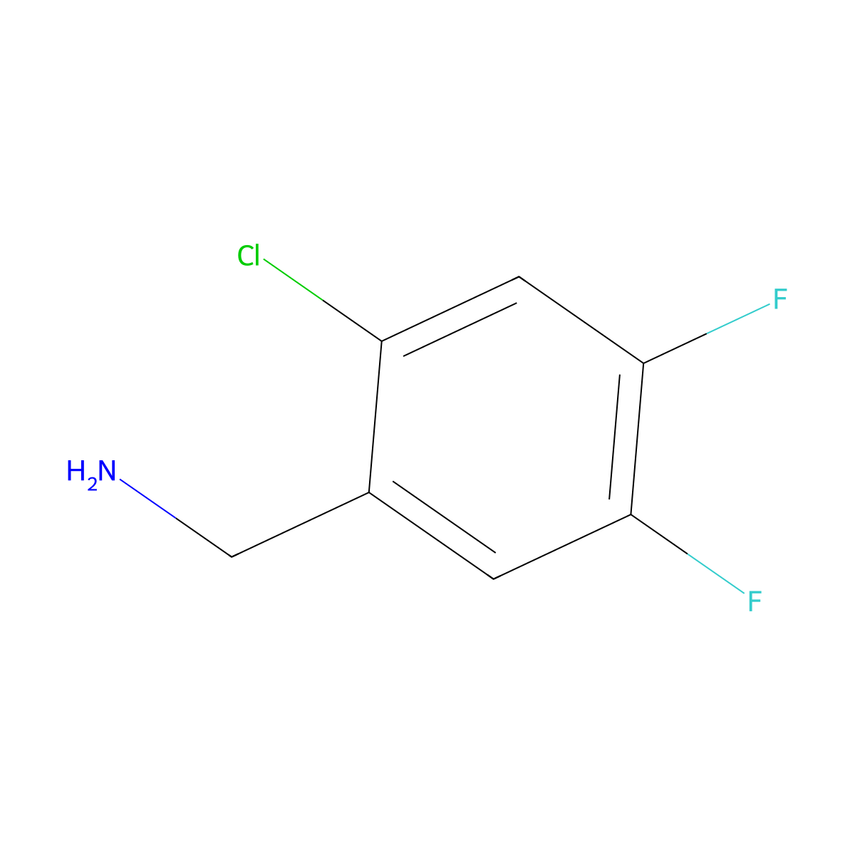 2-Chloro-4,5-difluorobenzylamine molecular structure, CAS 771582-19-5