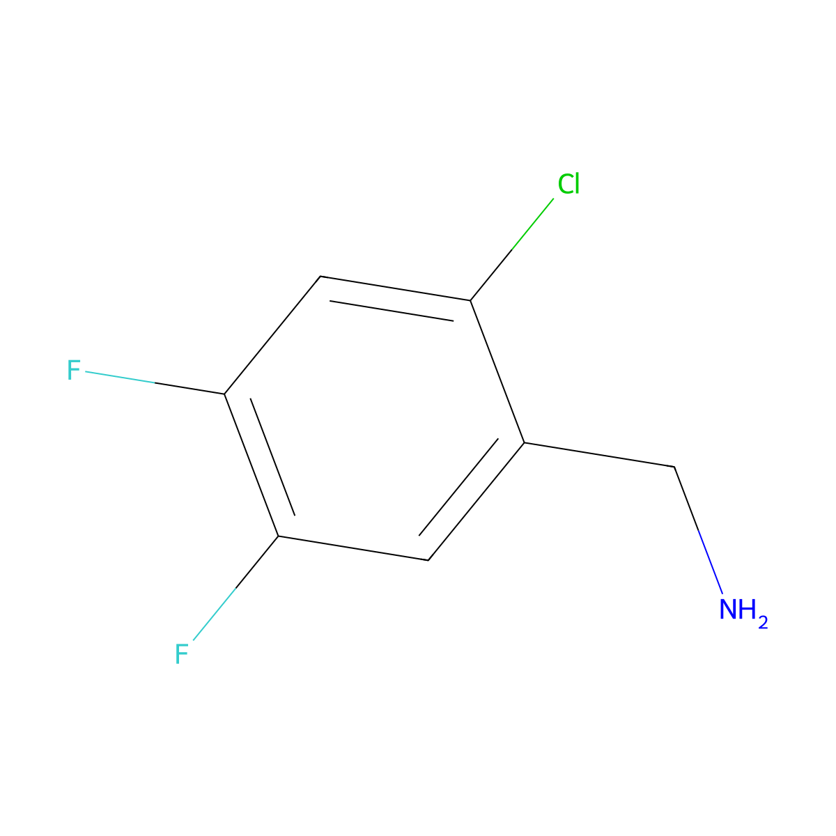 2-Chloro-4,5-difluorobenzylamine molecular structure, CAS 771582-19-5
