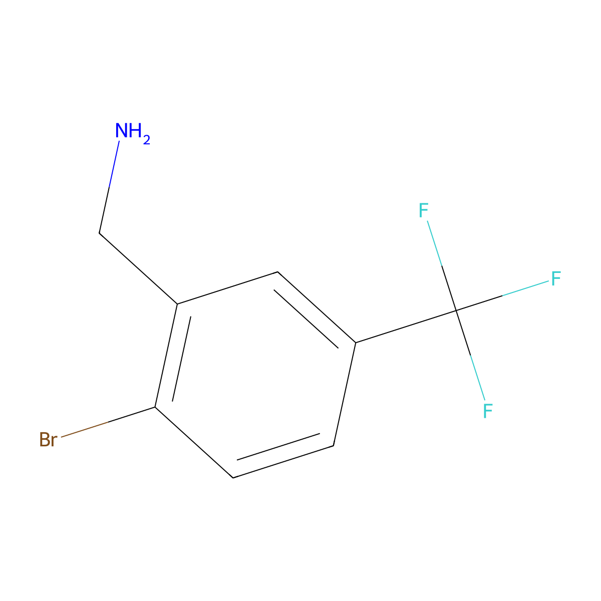 (2-Bromo-5-(trifluoromethyl)phenyl)methanamine molecular structure, CAS 771582-26-4