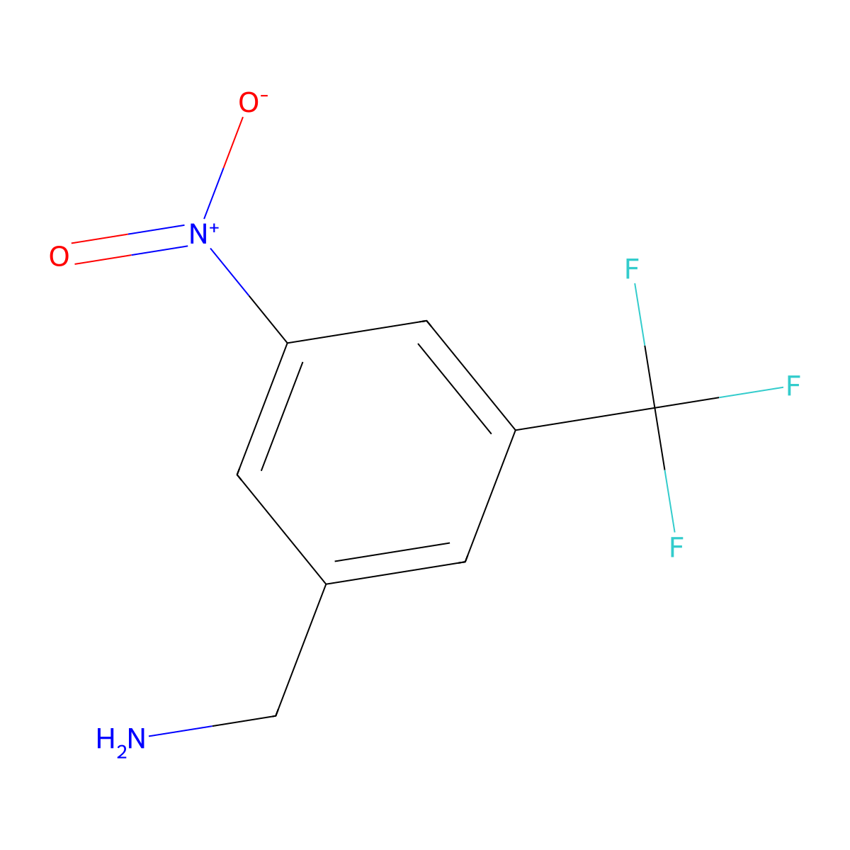 (3-Nitro-5-(trifluoromethyl)phenyl)methanamine molecular structure, CAS 771582-29-7