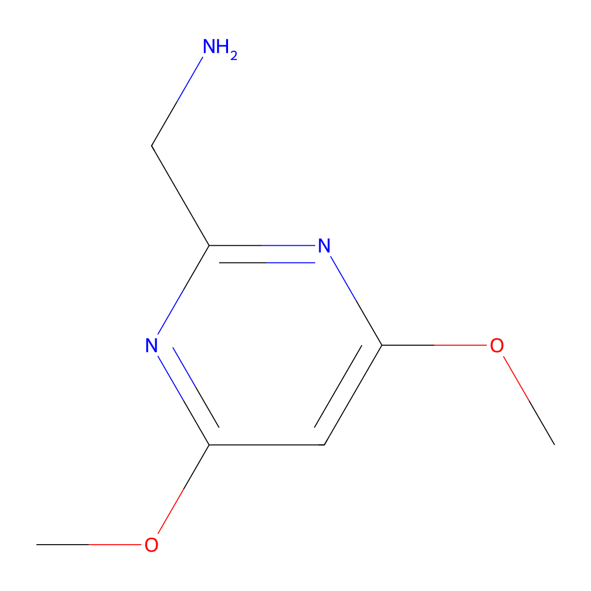 (4,6-Dimethoxypyrimidin-2-YL)methanamine molecular structure, CAS 771582-35-5