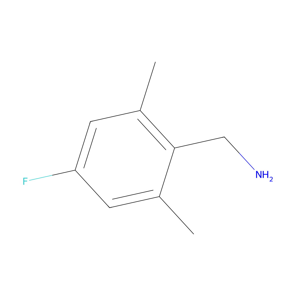 (4-Fluoro-2,6-dimethylphenyl)methanamine molecular structure, CAS 771582-44-6