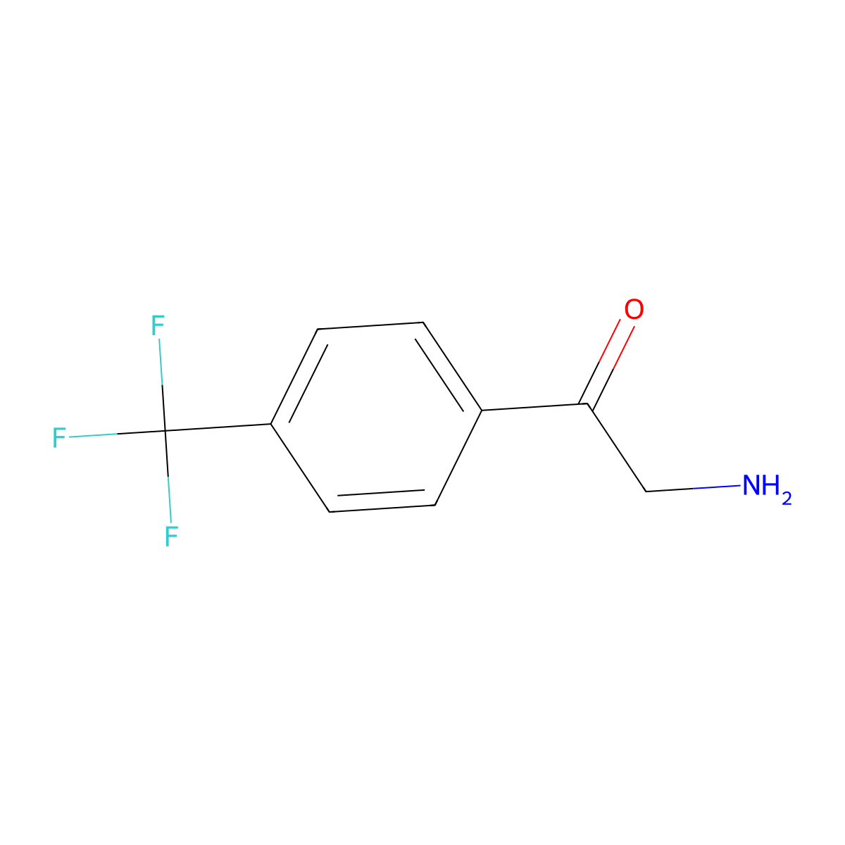 2-Amino-1-(4-(trifluoromethyl)phenyl)ethanone molecular structure, CAS 771582-55-9