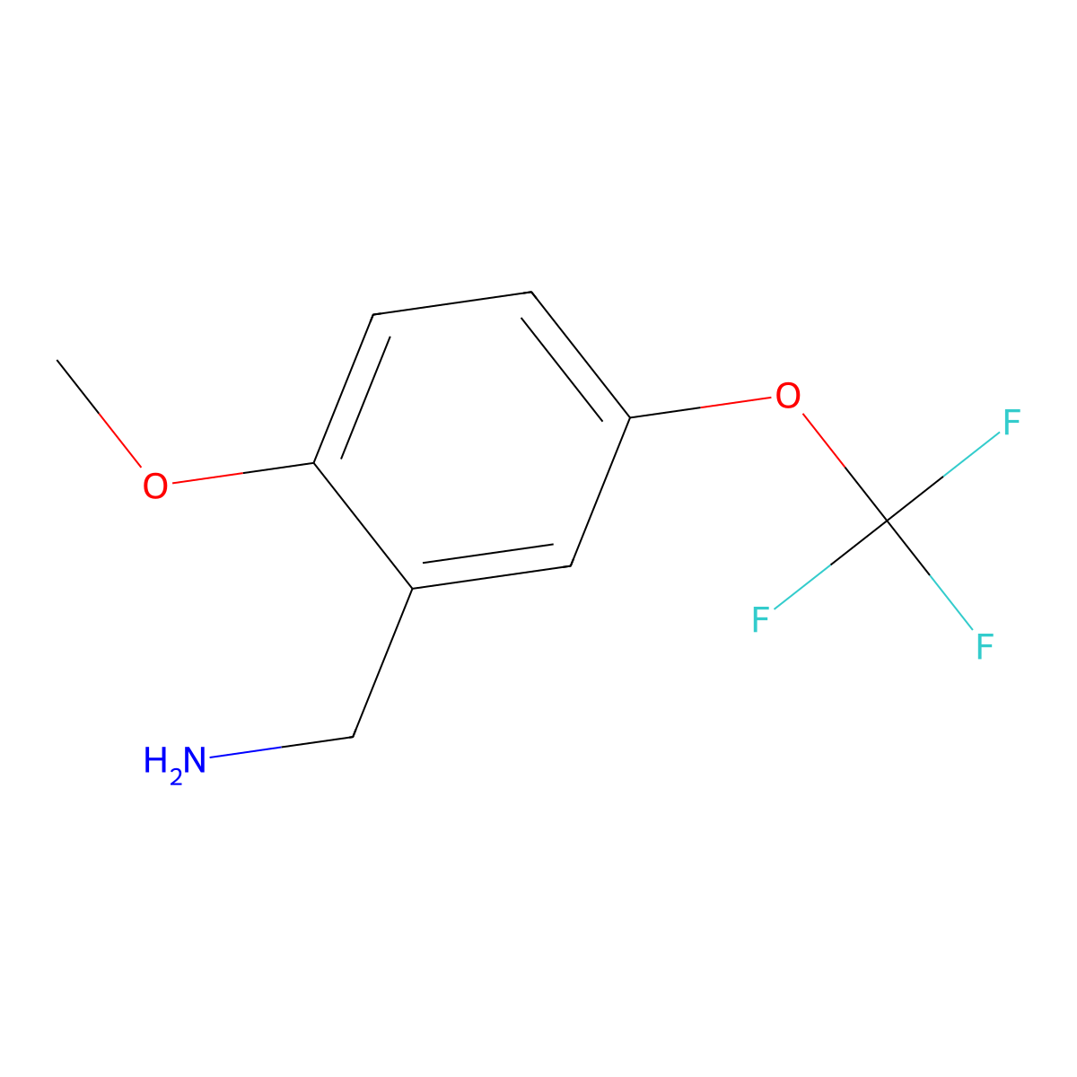 2-(Methoxy)-5-(trifluoromethoxy)benzylamine molecular structure, CAS 771582-58-2