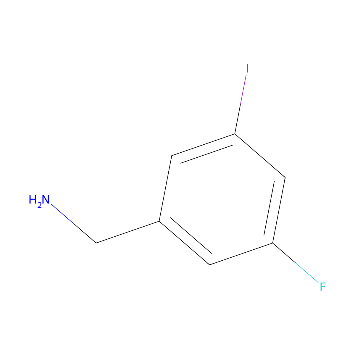 (3-Fluoro-5-iodophenyl)methanamine molecular structure, CAS 771582-59-3