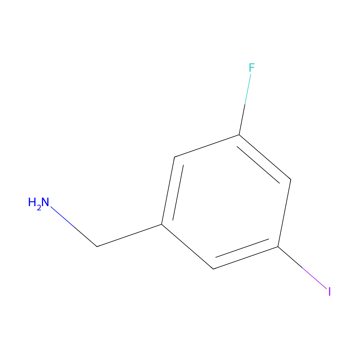 (3-Fluoro-5-iodophenyl)methanamine molecular structure, CAS 771582-59-3