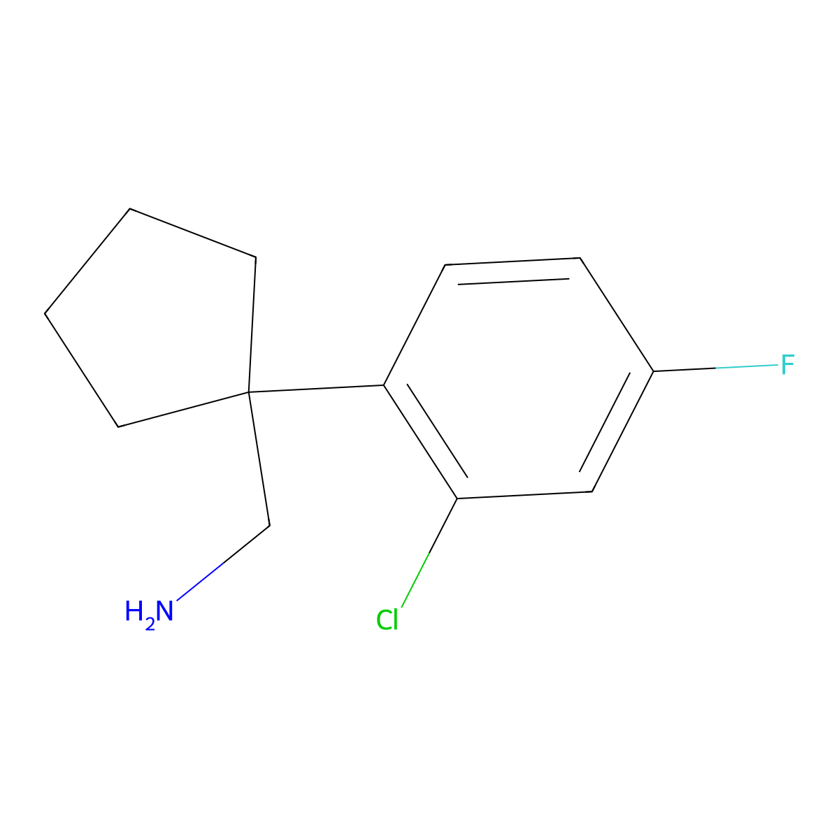 1-(2-Chloro-4-fluorophenyl)cyclopentanemethanamine molecular structure, CAS 771583-25-6