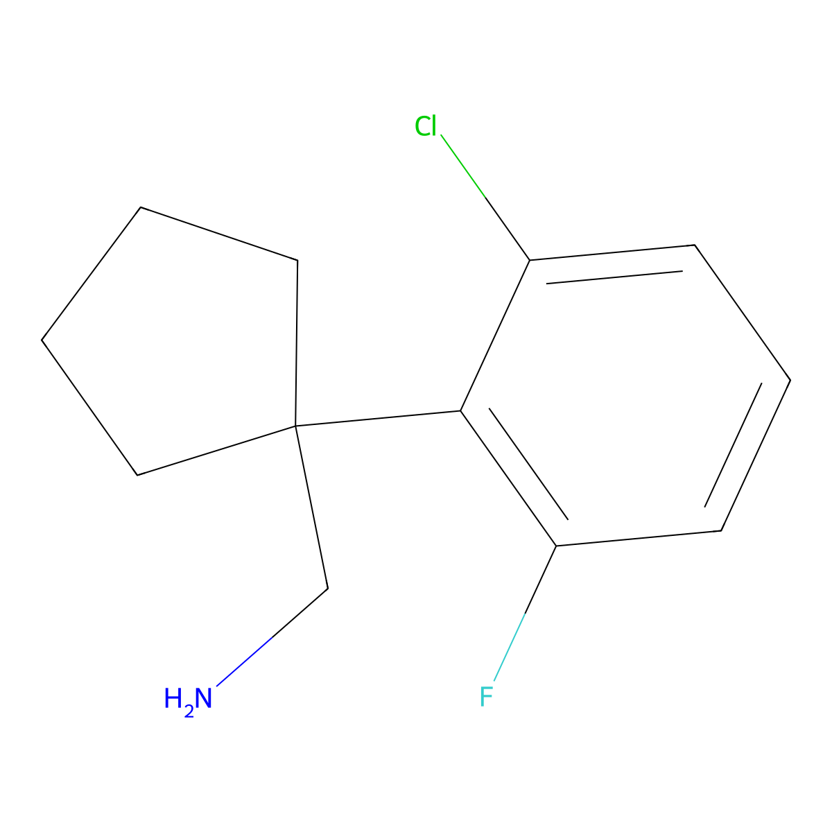 1-(2-Chloro-6-fluorophenyl)cyclopentanemethanamine molecular structure, CAS 771583-27-8