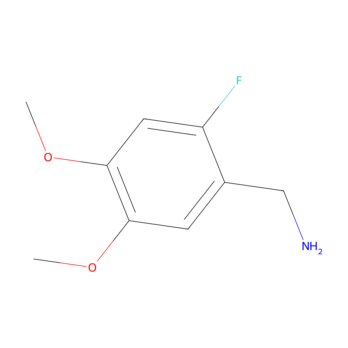 1-(2-Fluoro-4,5-dimethoxyphenyl)methanamine molecular structure, CAS 771584-49-7
