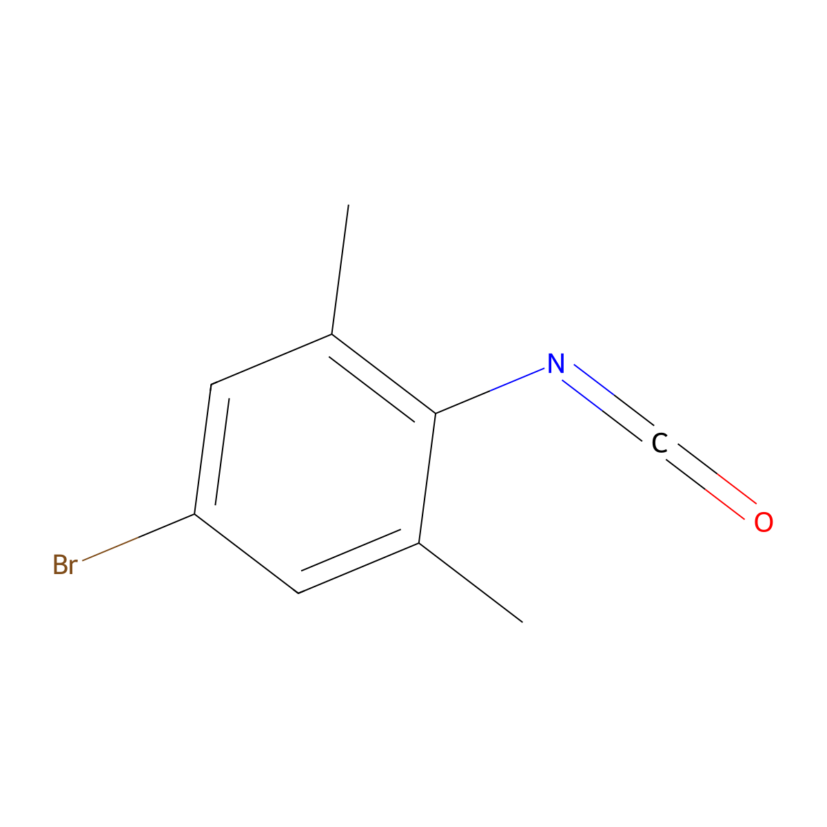 4-Bromo-2,6-dimethylphenyl isocyanate molecular structure, CAS 77159-76-3
