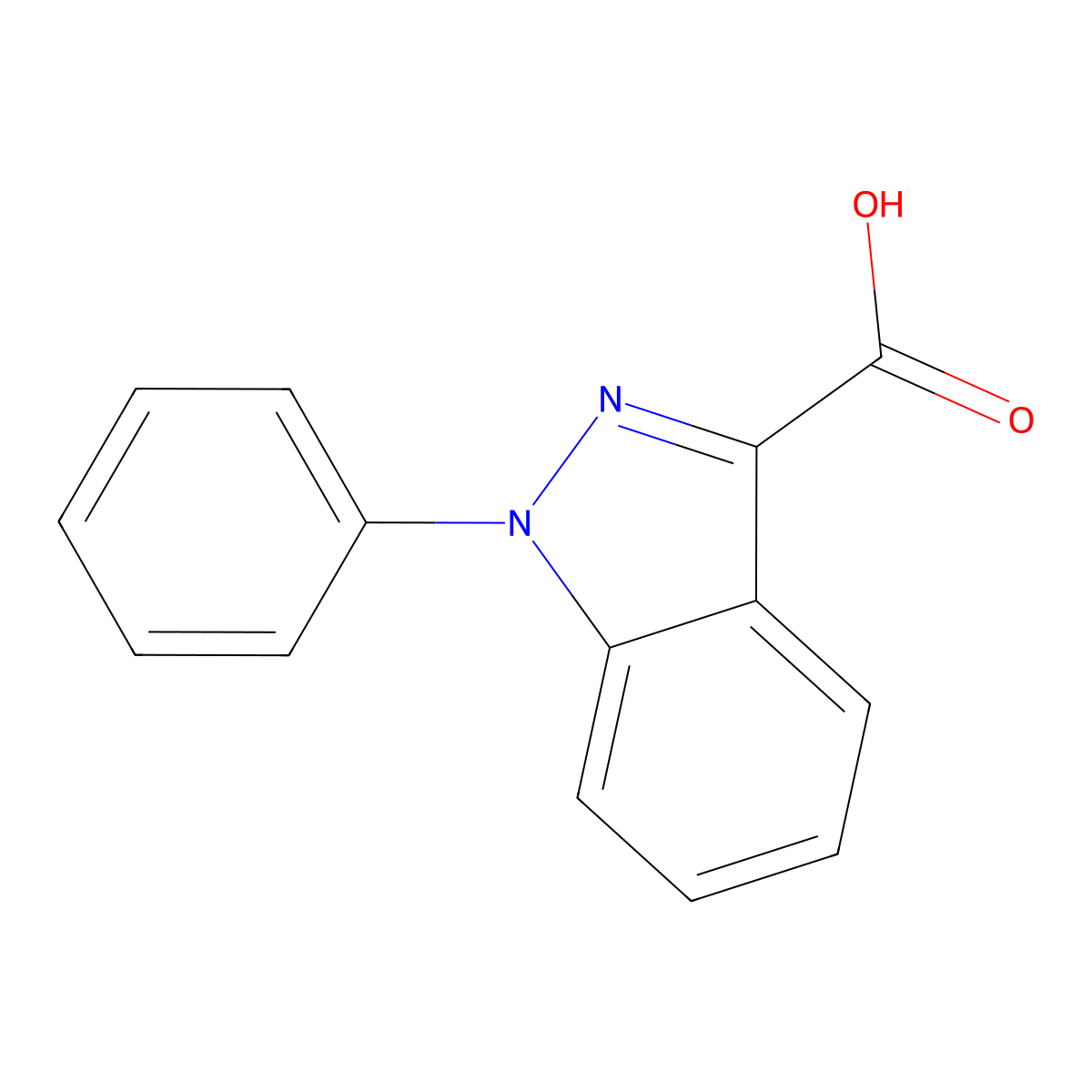 1-phenyl-1H-indazole-3-carboxylic acid molecular structure, CAS 7716-36-1