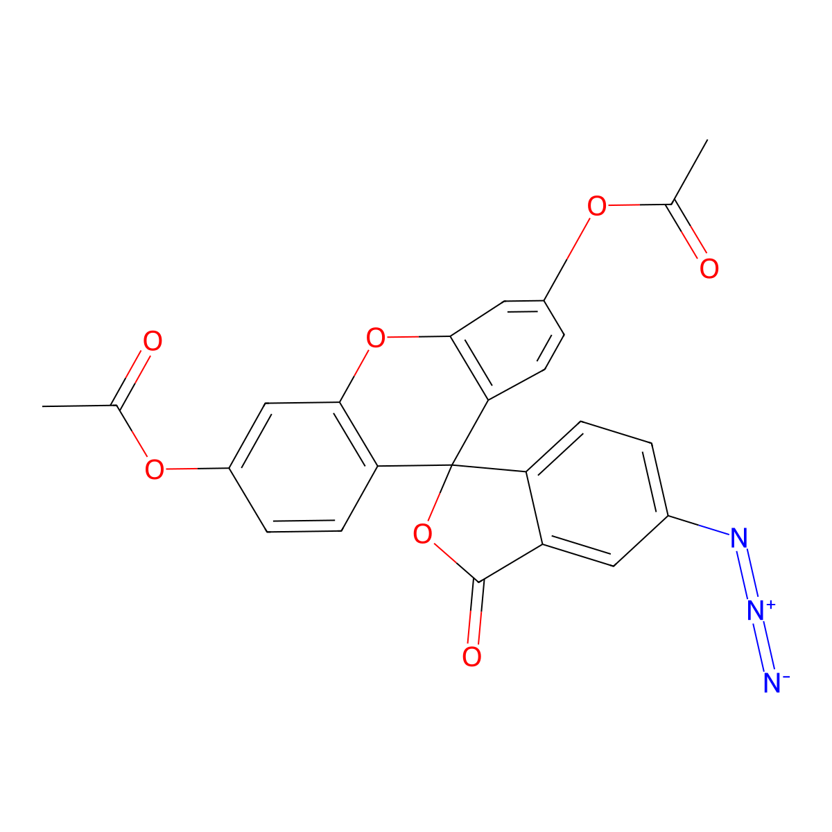 Azidofluorescein diacetate molecular structure, CAS 77162-07-3