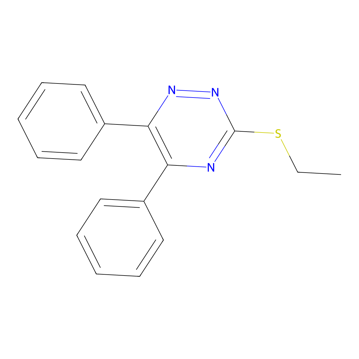 3-Ethylthio-5,6-diphenyl-1,2,4-triazine molecular structure, CAS 77164-80-8