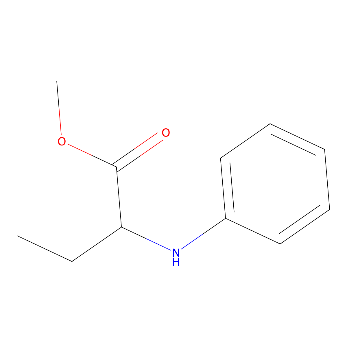 Methyl 2-(phenylamino)butanoate molecular structure, CAS 77165-36-7