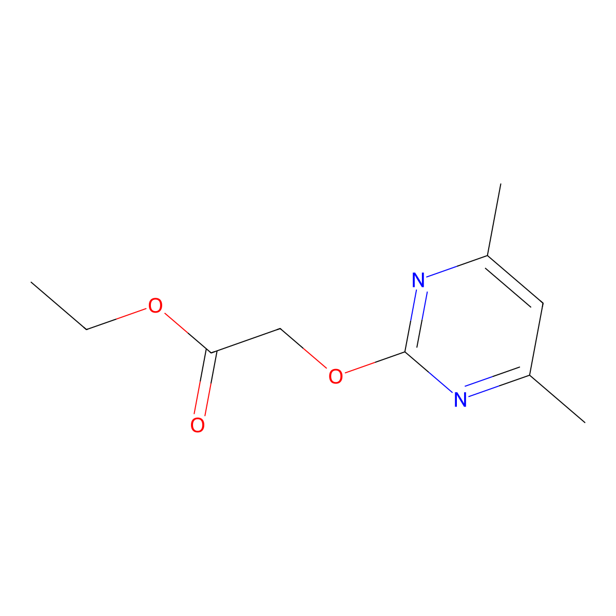 Ethyl 2-(4,6-dimethylpyrimidin-2-yl)oxyacetate molecular structure, CAS 77165-99-2