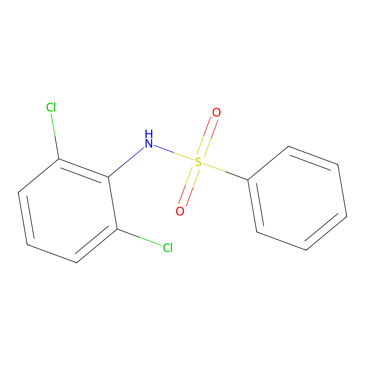 N-(2,6-dichlorophenyl)benzenesulfonamide molecular structure, CAS 77167-06-7