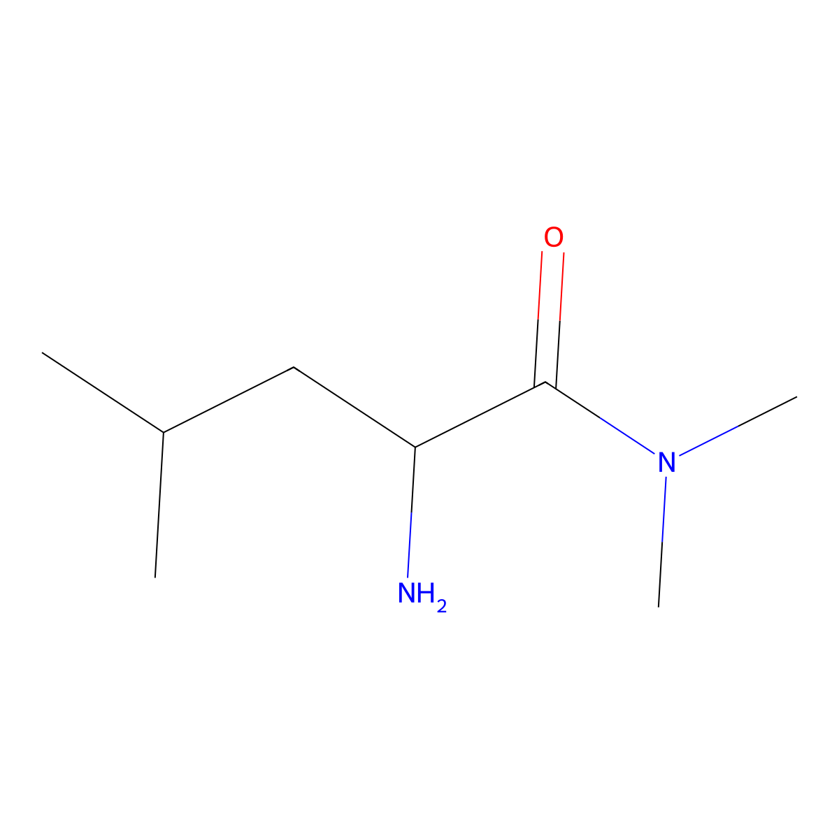 (2S)-2-amino-N,N,4-trimethylpentanamide molecular structure, CAS 77167-46-5