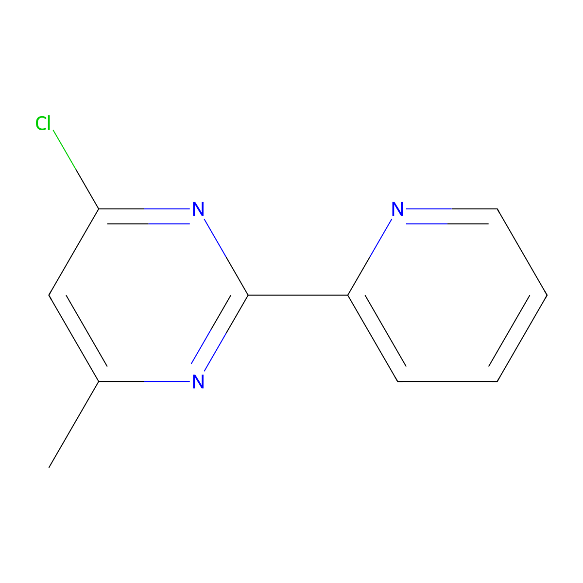 4-Chloro-6-methyl-2-(pyridin-2-yl)pyrimidine molecular structure, CAS 77168-31-1