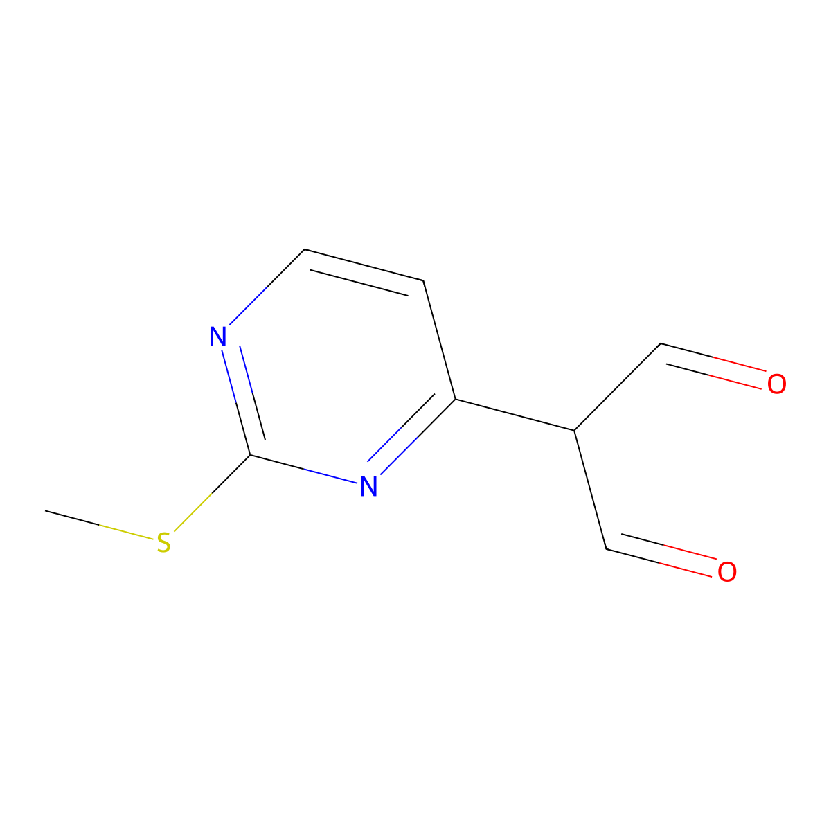 2-(2-(Methylthio)pyrimidin-4-yl)malonaldehyde molecular structure, CAS 77168-37-7