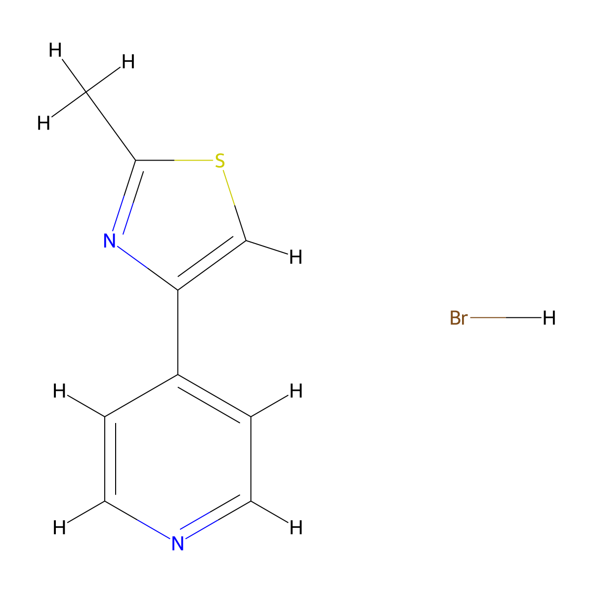 2-Methyl-4-(pyridin-4-yl)thiazole hydrobromide molecular structure, CAS 77168-44-6