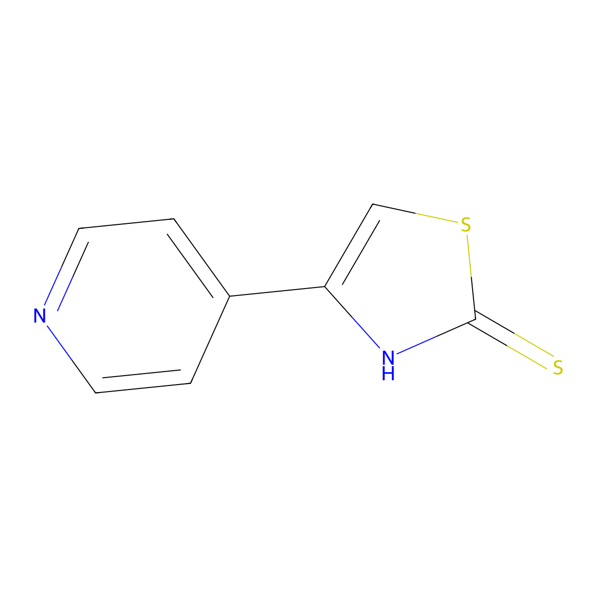 4-(4-pyridyl)-3H-thiazole-2-thione molecular structure, CAS 77168-63-9
