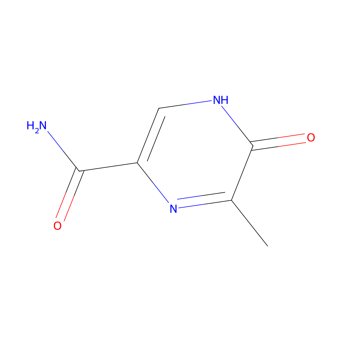 6-Methyl-5-oxo-4,5-dihydropyrazine-2-carboxamide molecular structure, CAS 77168-82-2
