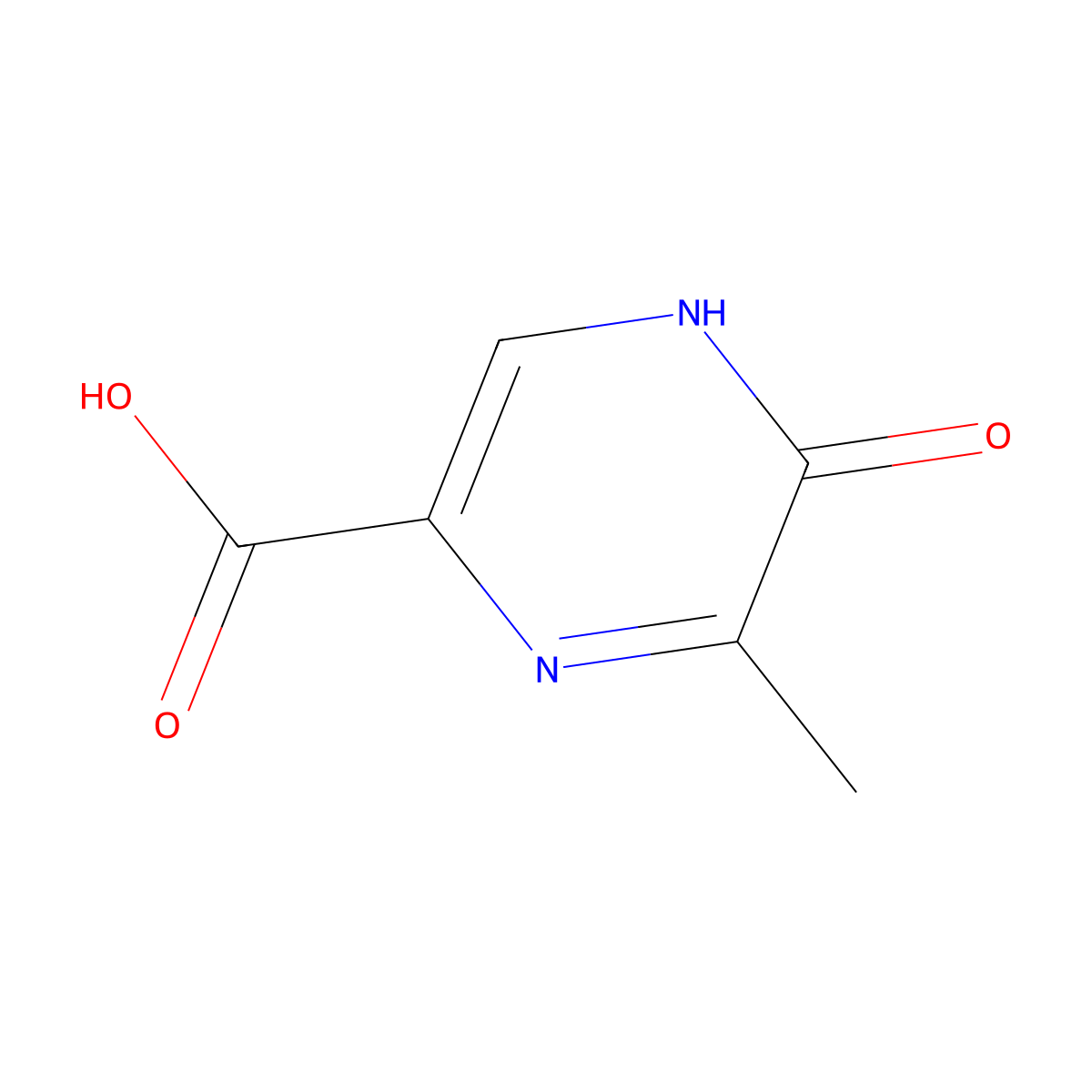 6-Methyl-5-oxo-4,5-dihydropyrazine-2-carboxylic acid molecular structure, CAS 77168-83-3